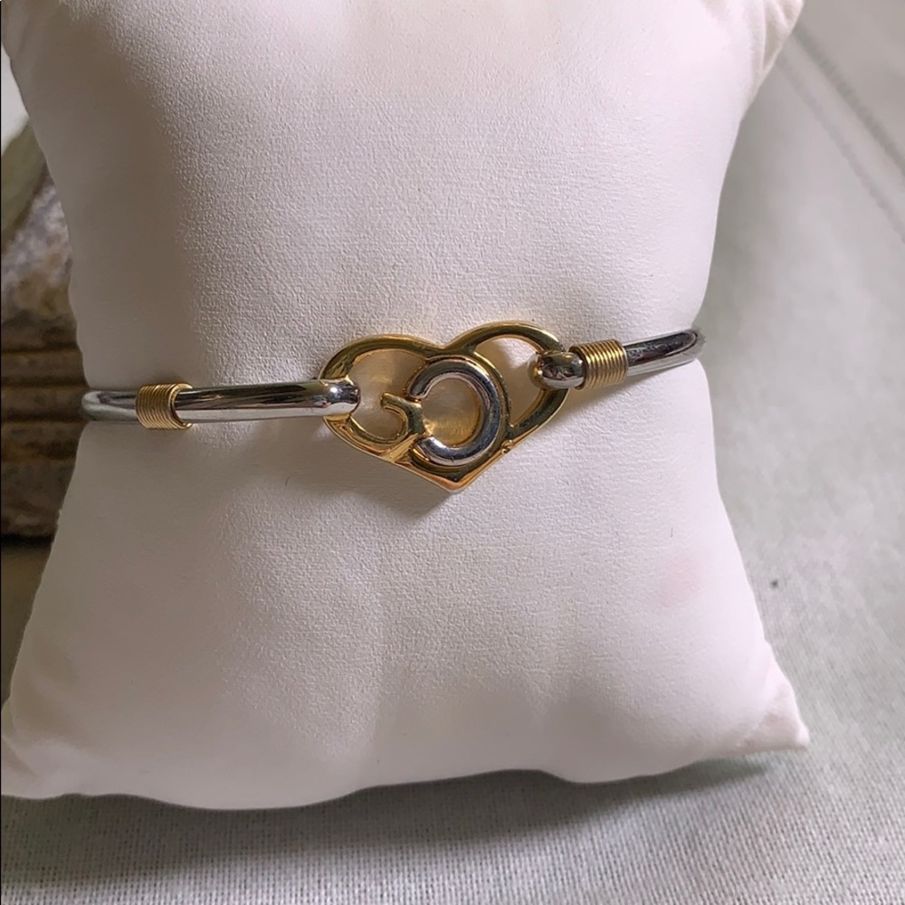 Silver and gold God heart bracelet